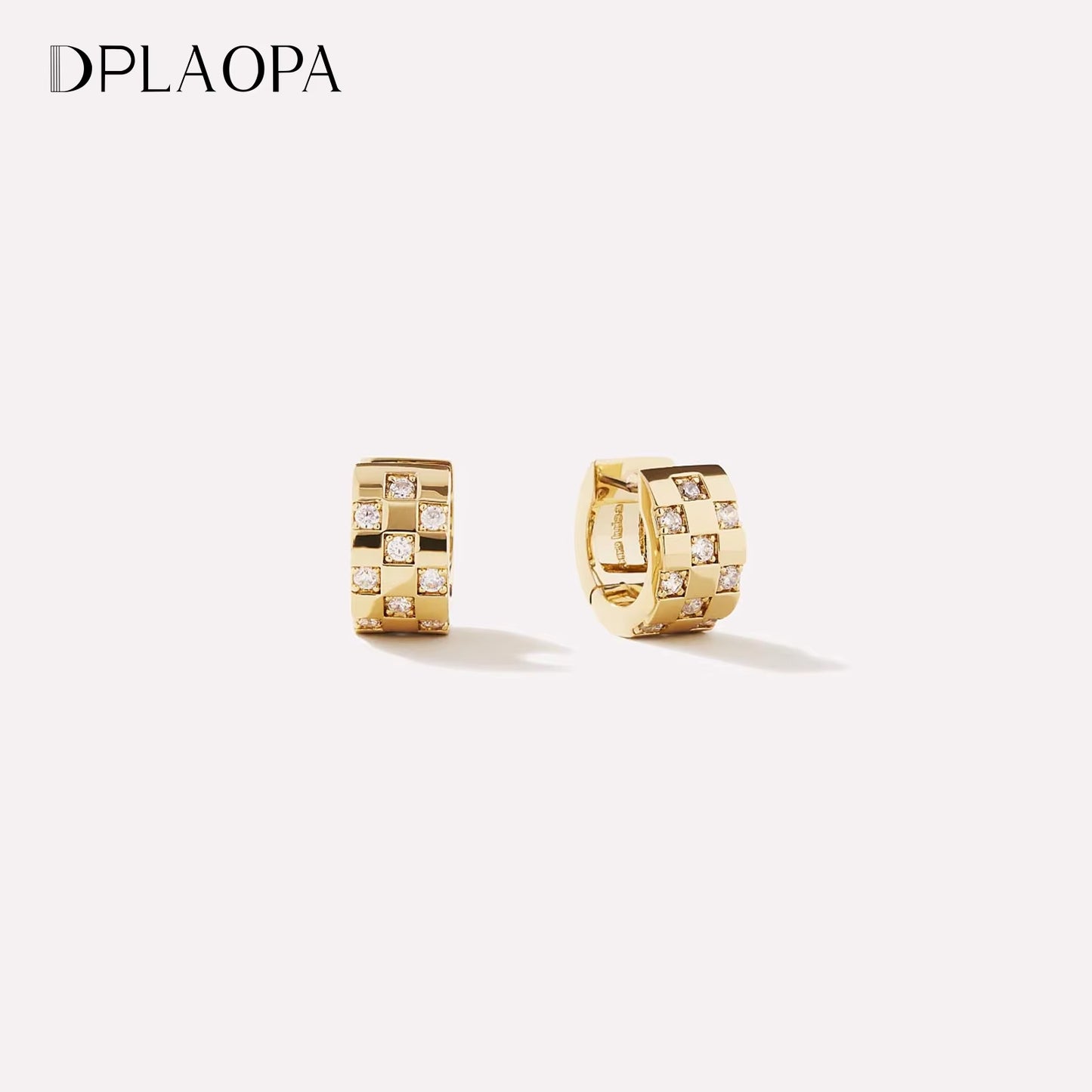 DPLAOPA 925 Sterling Silver Gold CZ Zircon Thick Hoop Earrings Piercing Vintage Luxury Party Wedding Fine Gift Women Jewelry