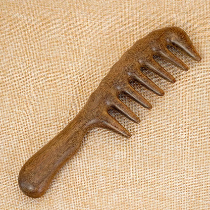 Natural Sandalwood Comb for Hair Growth - Handmade Wooden Massage Comb for Women Men, Anti-Static Detangling Styling Brush