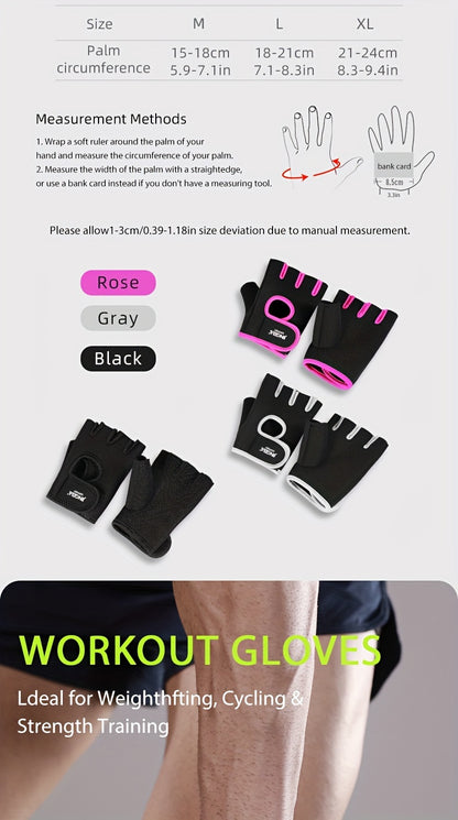 1 Pair of Premium Unisex GripMaster Sport Gloves - Adjustable, Non-Slip, Breathable, Sweat-Resistant, and Padded for Weightlifting, Cycling, and Fitness Training - Enhance Your Performance and Protection Beauty World Shop