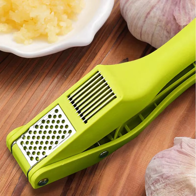 2-In-1 Multifunctional Garlic Press for Pressing Mash Garlic and Sliced Garlic Vegetable Squeezer for Home Cooking Masher Tool