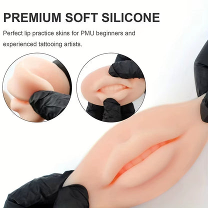 1/3/5Pcs Soft Silicone Lip Practice 3D Practice Lips Mold with Teeth Reuseable Training Skin for Lip Blush Permanent Makeup