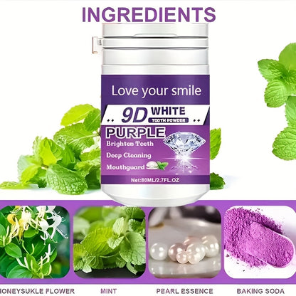 1/2pcs 9D White Purple Teeth Powder - Deep Cleaning & Polishing with Baking Soda, Refreshing Breath, Portable Travel-Friendly Formula, Brightens Smile in 7 Days, for Men & Women Beauty World Shop