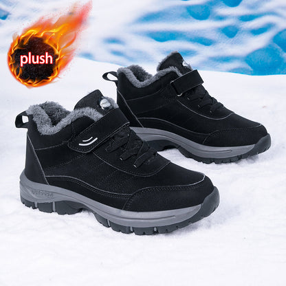 Extreme Cold Weather Snow Boots - Heavy-Duty Thermal Insulated Winter Shoes with Slip-Resistant MD Soles, Lace-Up Mountaineering Boots for Men & Women - Available in Multiple Sizes (Black/Gray Accent) - Ideal for Ice Climbing
