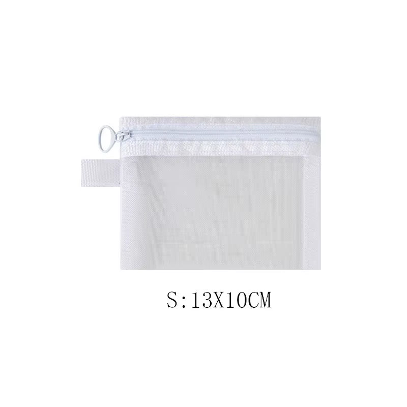Fashion Small Large Black Organizer Toiletry and Makeup Pouch Transparent Mesh Zipper Cosmetic Bag Women Necessary Organizer