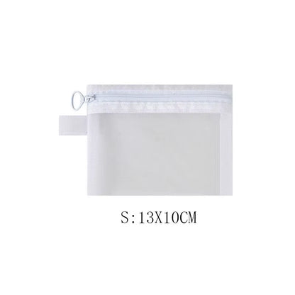 Fashion Small Large Black Organizer Toiletry and Makeup Pouch Transparent Mesh Zipper Cosmetic Bag Women Necessary Organizer