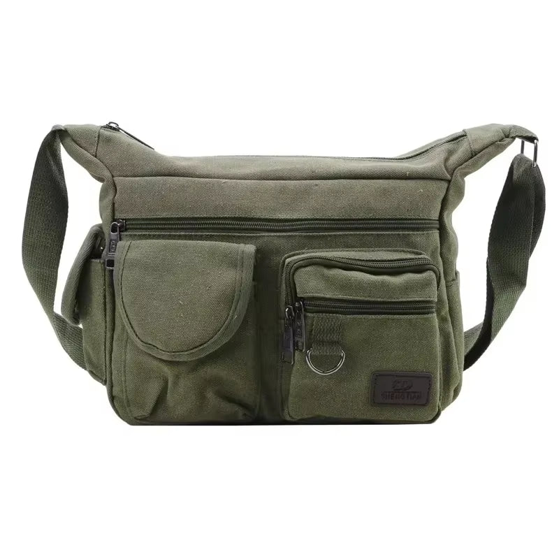 Heren Casual Sling Bag Messenger Crossbody Schouder Unisex Reizen Outdoor Vintage Tassen