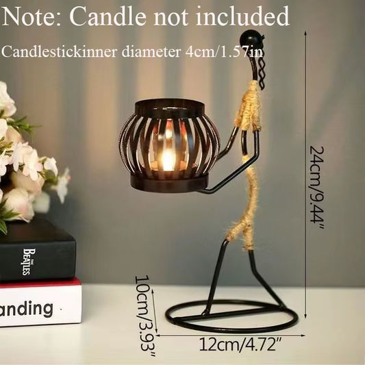 Nordic Metal Candlestick Abstract Character Sculpture Candle Holder Decors Handmade Figurines Home Decoration Art Gifts Hot 2024