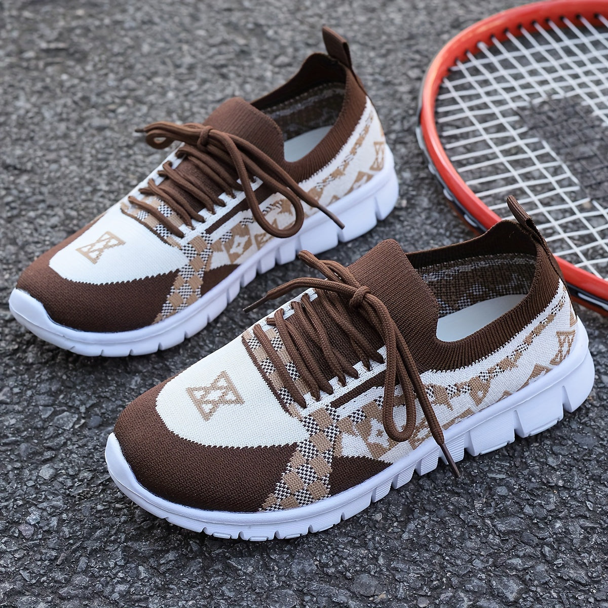 Women's Casual Sneakers Comfort Sport Shoes Fabric Knit Breathable Slip-On All-Season Walking Flats - EVA Sole Non-Slip Athletic Running Footwear - Taizhou North America & Europe Exclusive