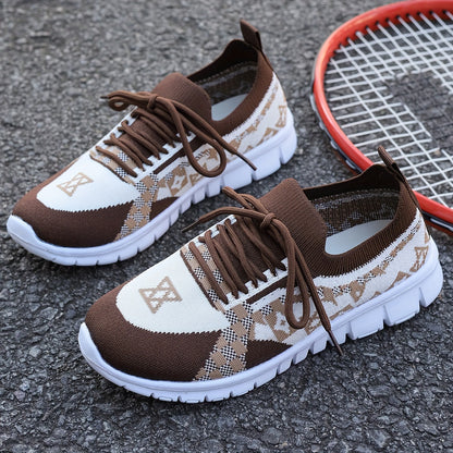 Women's Casual Sneakers Comfort Sport Shoes Fabric Knit Breathable Slip-On All-Season Walking Flats - EVA Sole Non-Slip Athletic Running Footwear - Taizhou North America & Europe Exclusive