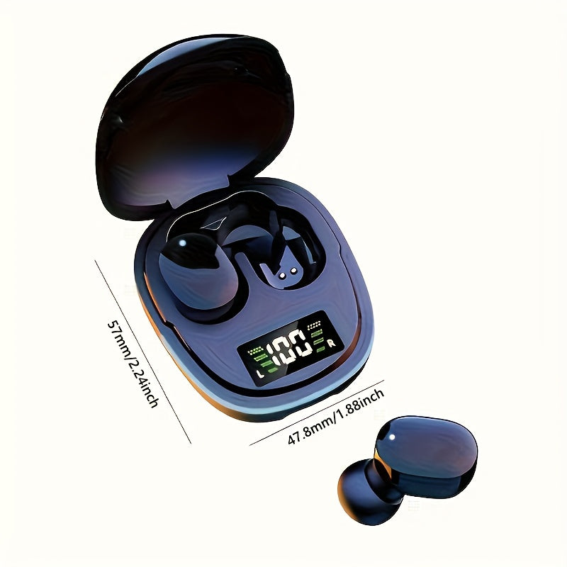 2024 Model Wireless Earbuds - LED Display, Touch Control, TWS In-Ear Design | Compatible with iOS/Android, Sleek Metallic Charging Case for Gaming & Sports Beauty Fashion
