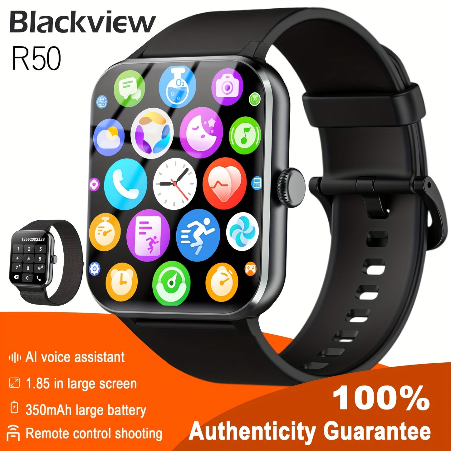 Smart Watch (Answer/Make Call), 1.85" Smart Watches for Men Women Waterproof, 100+ Sport Modes, Fitness Activity Tracker, Health Sleep Monitor, Pedometer, Smartwatch for Android iOS Beauty World Shop
