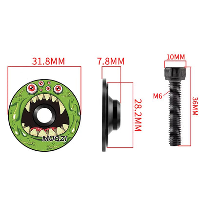 Headset Top Cap Bike Aluminum Alloy Ultralight Stem Cap Compatible with All Road MTB 1-1/8" Fork Steerer