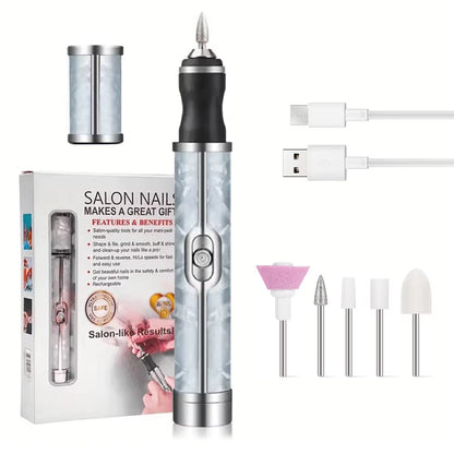 LINMANDA Many Sets Electric Nail File Portable Manicure Pedicure Polishing Grinding Peeling Nail Drill for Fingernail Toenail