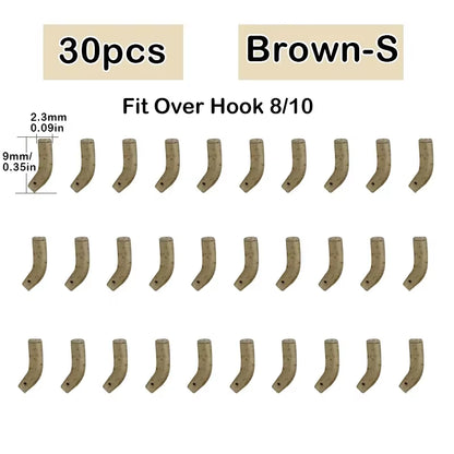 30Pcs Carp Fishing Hook Kickers D Rig Kicker Aligners Hooks Sleeves Rigs All Colors Accessories End Terminal Tackle