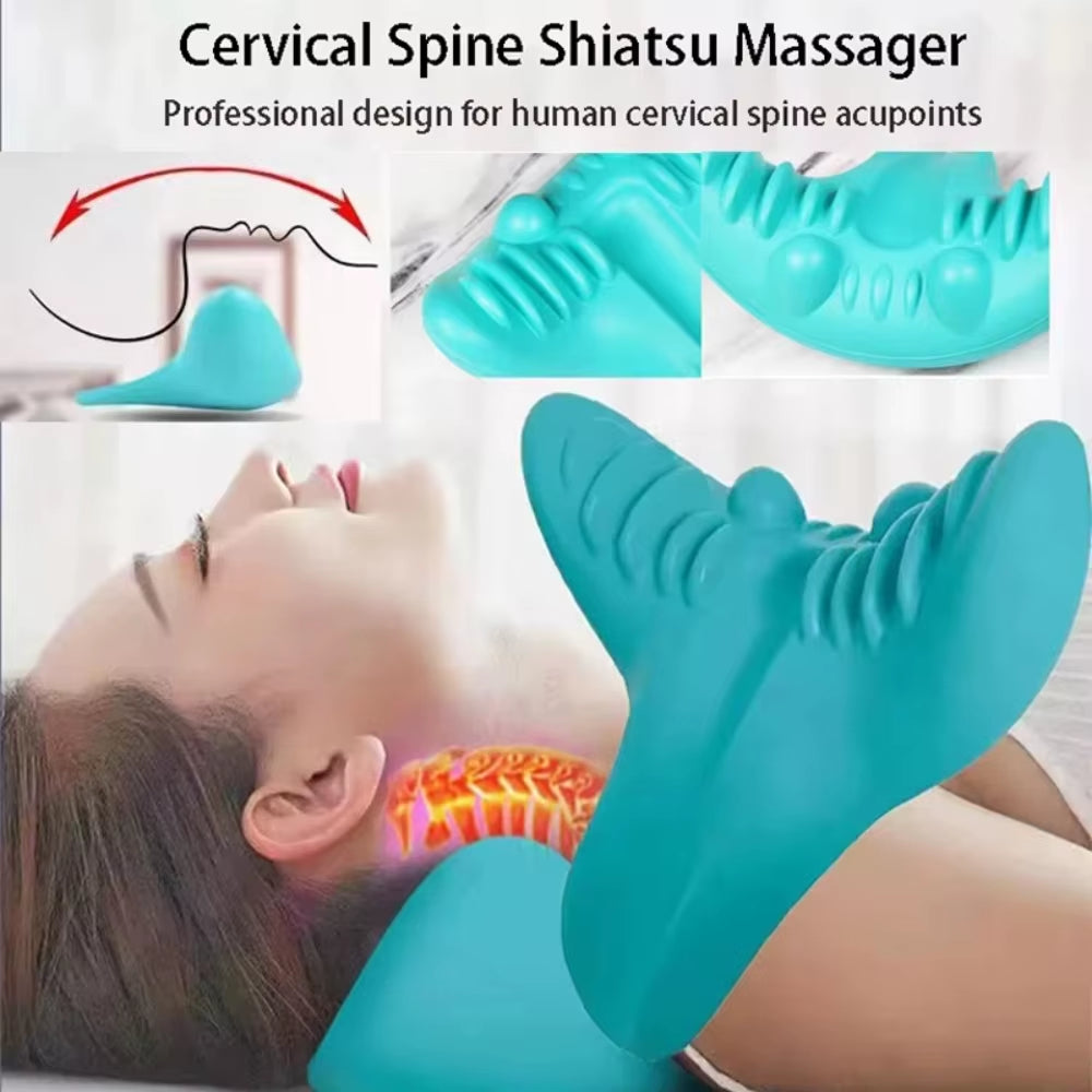 Massage Pillow Cervical Traction Cervical Muscle Relaxer Massager Shoulder Neck Traction Correction for Relief Spine Alignment