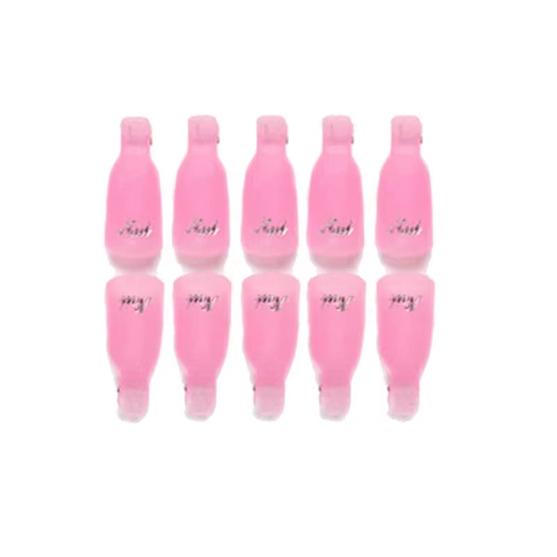 10 Pcs/Bag Colorfulful Acrylic Manicure Art Dipped Cap Clip Nail Cleaning Manicure Uv Gel Nail Polish Dipped Wrapping Tool Finger