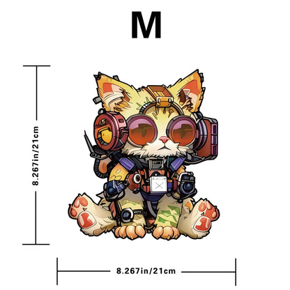 116/185Pcs Cat Wooden Puzzle Irregular-Shaped Jigsaw Puzzle Stress-Relieving Game Birthday Xmas Gifts for Cat Lovers Home Decor