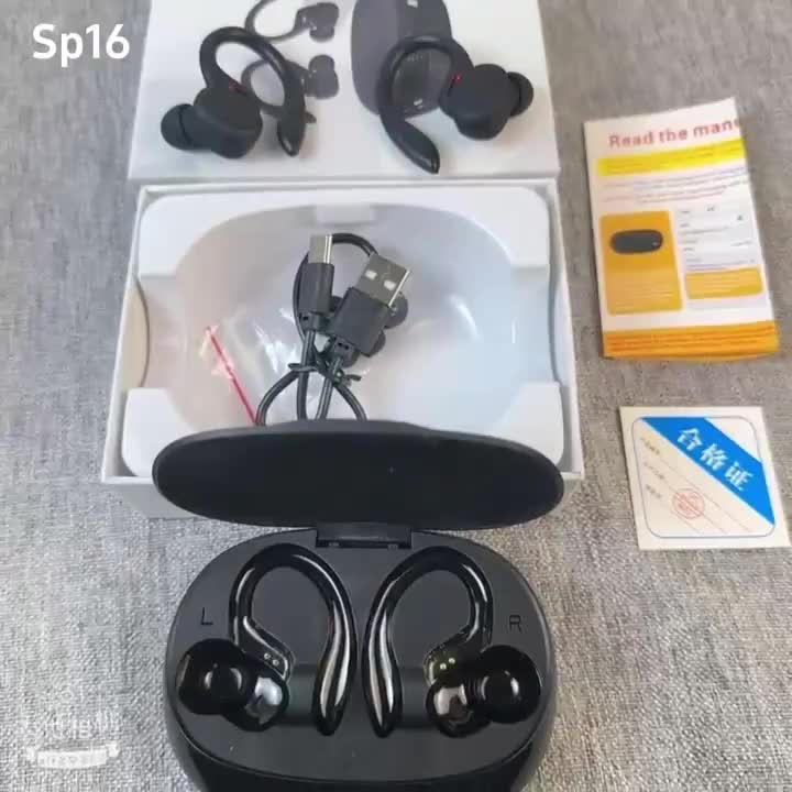 Wireless Earbuds, Open Ear 5.4 Headphones With Ear Hooks, Built-in Mic LED Display 24H Playtime Charging Case, For Running Fitness, Sport Over Earphones, Black