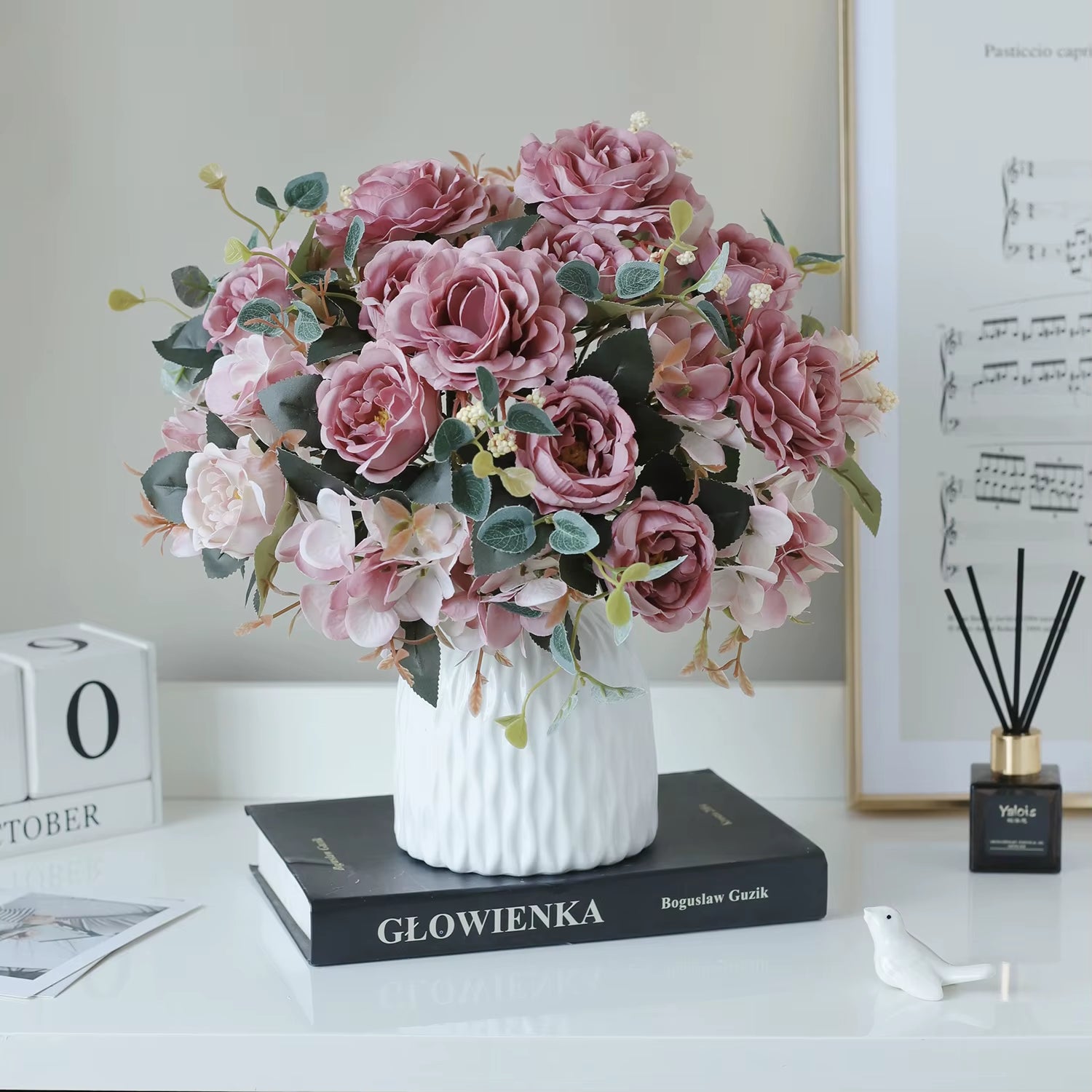 1PC Fall Artificial Peony Flowers Silk Hydrangea Rose Living Room Home Vase Garden Wedding Bridal Bouquet Diy Party Decoration
