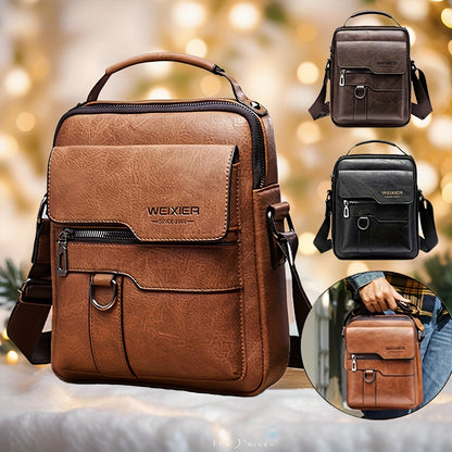 Fashionable High-End Vintage Shoulder Bag, Vertical Business Versatile Casual Crossbody Commuter Messenger Bag Beauty Fashion