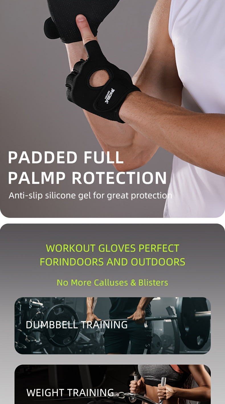 1 Pair of Premium Unisex GripMaster Sport Gloves - Adjustable, Non-Slip, Breathable, Sweat-Resistant, and Padded for Weightlifting, Cycling, and Fitness Training - Enhance Your Performance and Protection Beauty World Shop