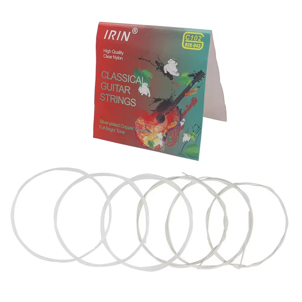 6 Pcs Nylon Classical Guitar Strings Set - Black Clear Silver Plated Copper Wound - Guitarra Strings - Guitar Accessories