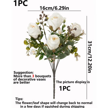 Silk Artificial Flower Rose Wedding Bridal Bouquet Home Room Vase Festival Outdoor Garden Bonsai Arch Diy Gift Box Decoration