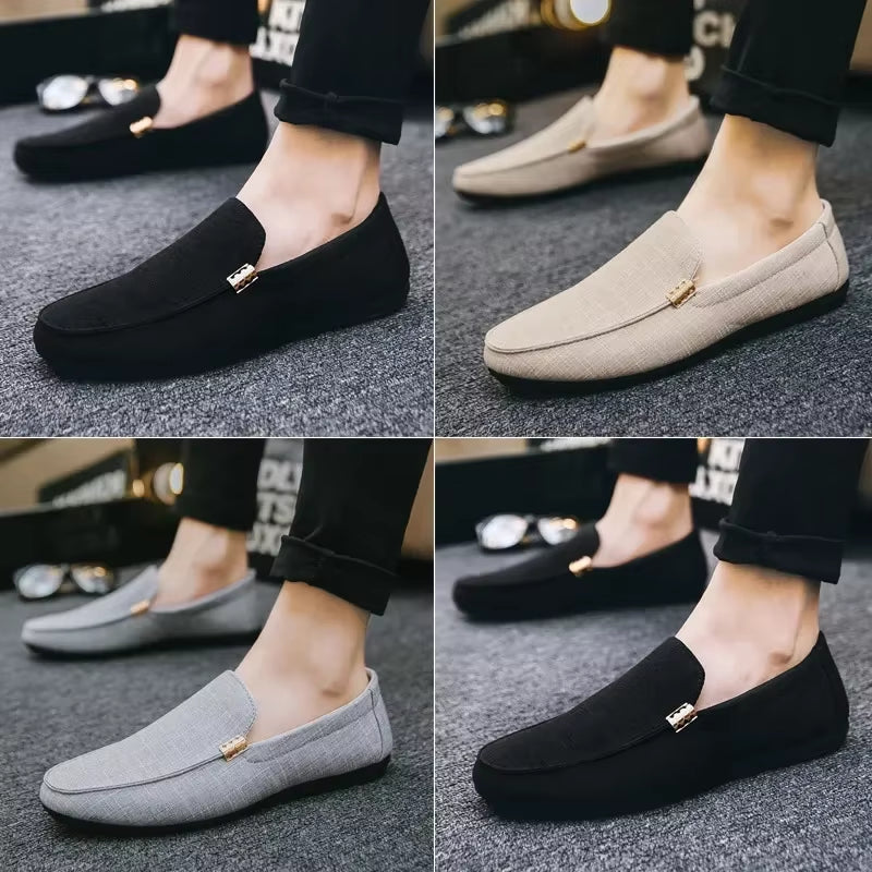 Shoes Men Casual Comfort Men Shoes Denim Male Shoes Adult Footwear 2024 New Loafers Canvas Sneakers Driving