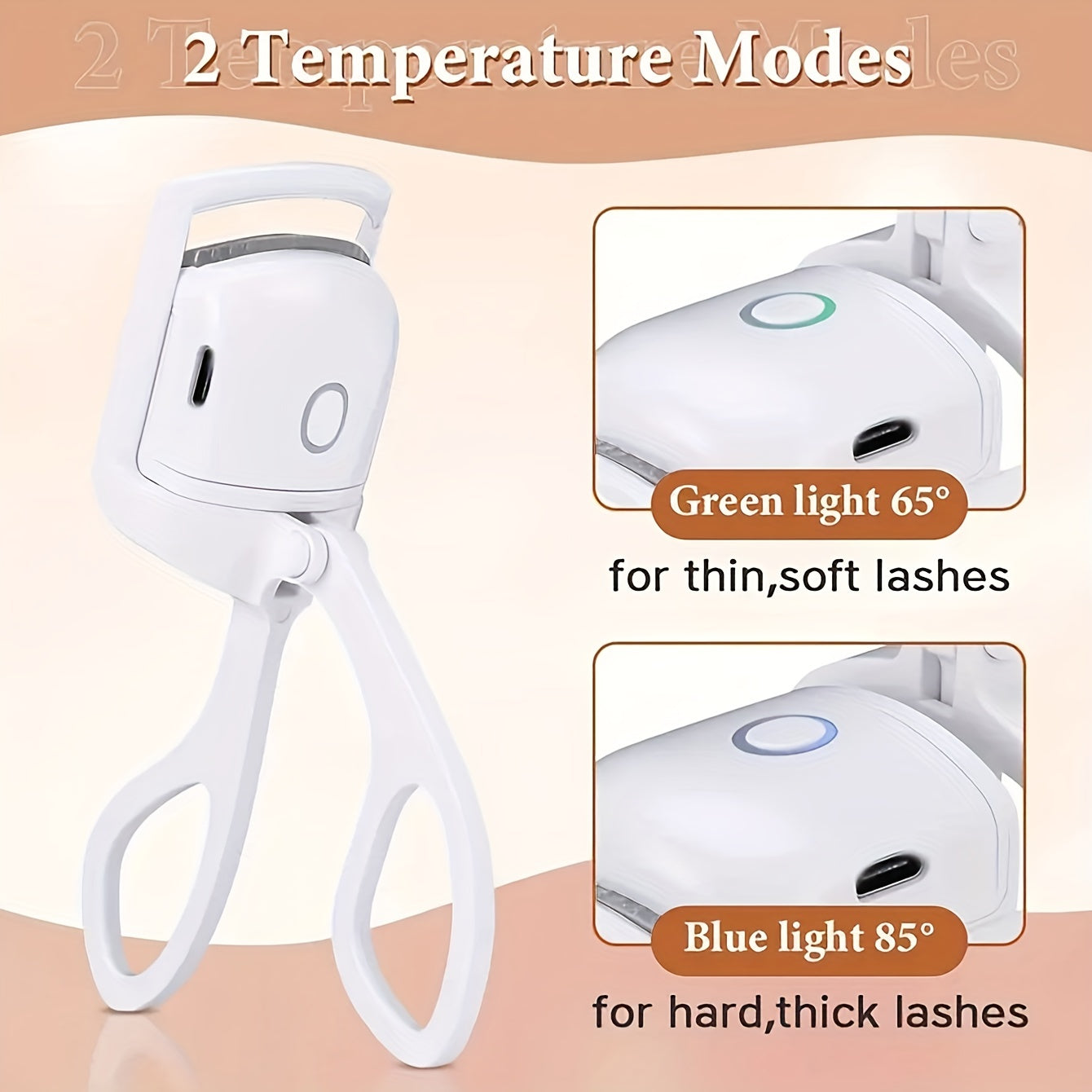 ABS Electric Eyelash Curler - Long-Lasting Curling Device with USB Rechargeable Battery, Modern Beauty Eye Instrument for Home Use, Durable & Stylish Design Beauty Fashion