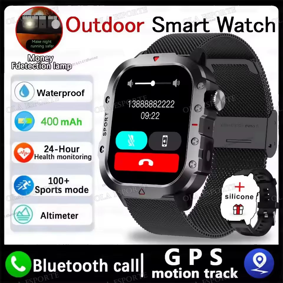 2025 New Smartwatch Men for Women Militray Outdoor GPS Track Sport Watches Heart Rate Sleep Waterproof Smart Watch IOS Android