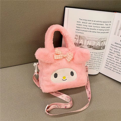 1Pc Sanrio Bag Kawaii Kuromi Cinnamoroll My Melody Cartoon Anime Plush Handbag Cosmetic Bag Travel Storage Bag Women Girl Gifts