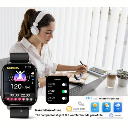 1.83-inch Full Touch Screen Smart Watch for Men And Women, USB Rechargeable, with Wireless Call And Message Reminder, Dual TPU Strap, Multi-sport Mode Outdoor Fitness Watch, Sports Recording Pedometer, Email Display, Activity