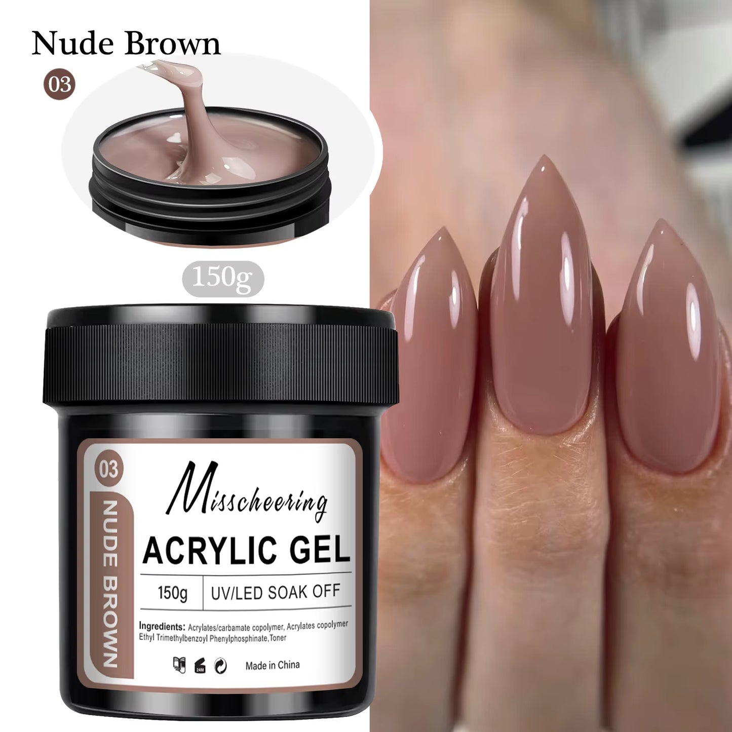 150G Large Capacity Nail Extension Gel Acrylic Semi-Permanent UV/LED Gel Varnish Suitable for DIY Design Nail Art Extension Tool