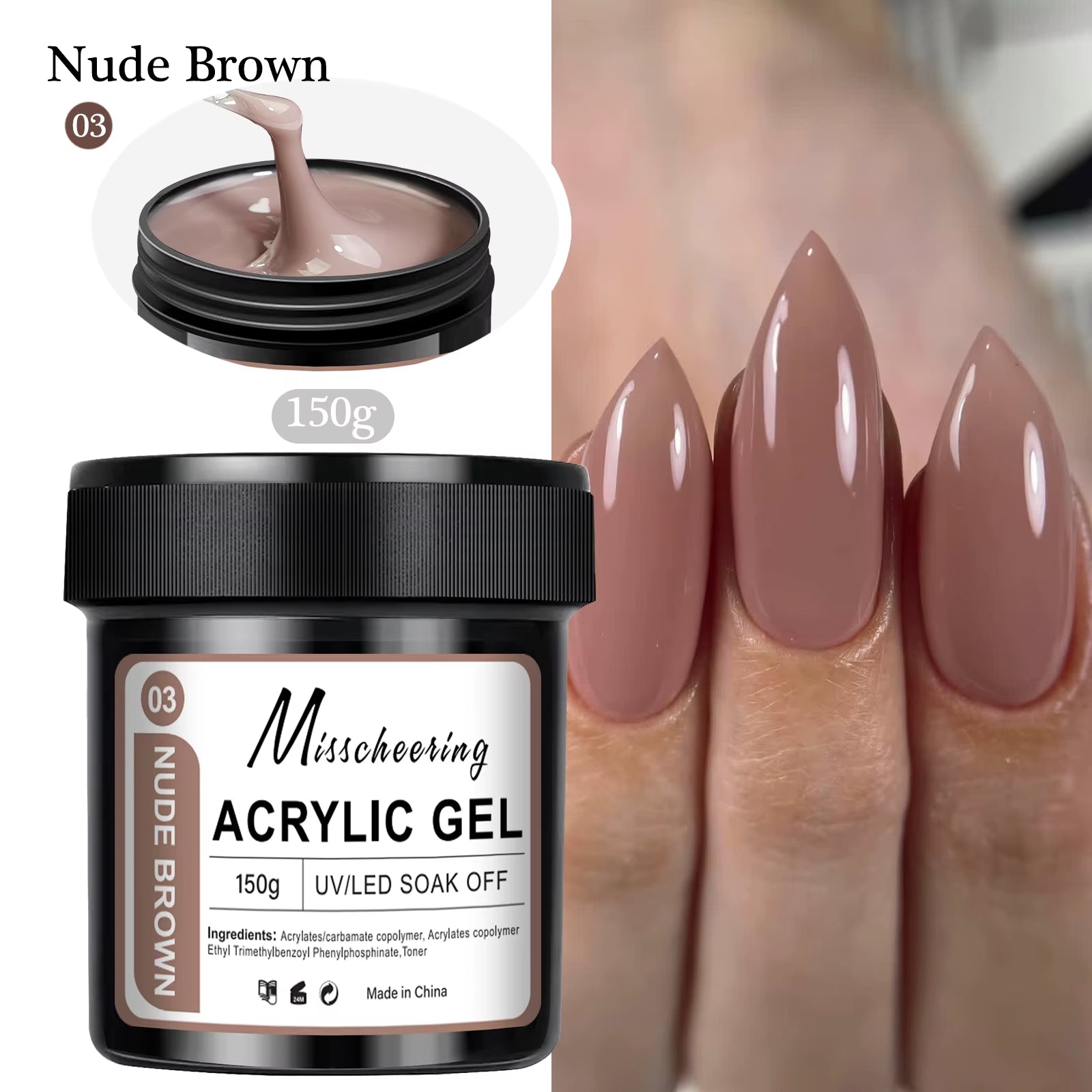 150G Large Capacity Nail Extension Gel Acrylic Semi-Permanent UV/LED Gel Varnish Suitable for DIY Design Nail Art Extension Tool