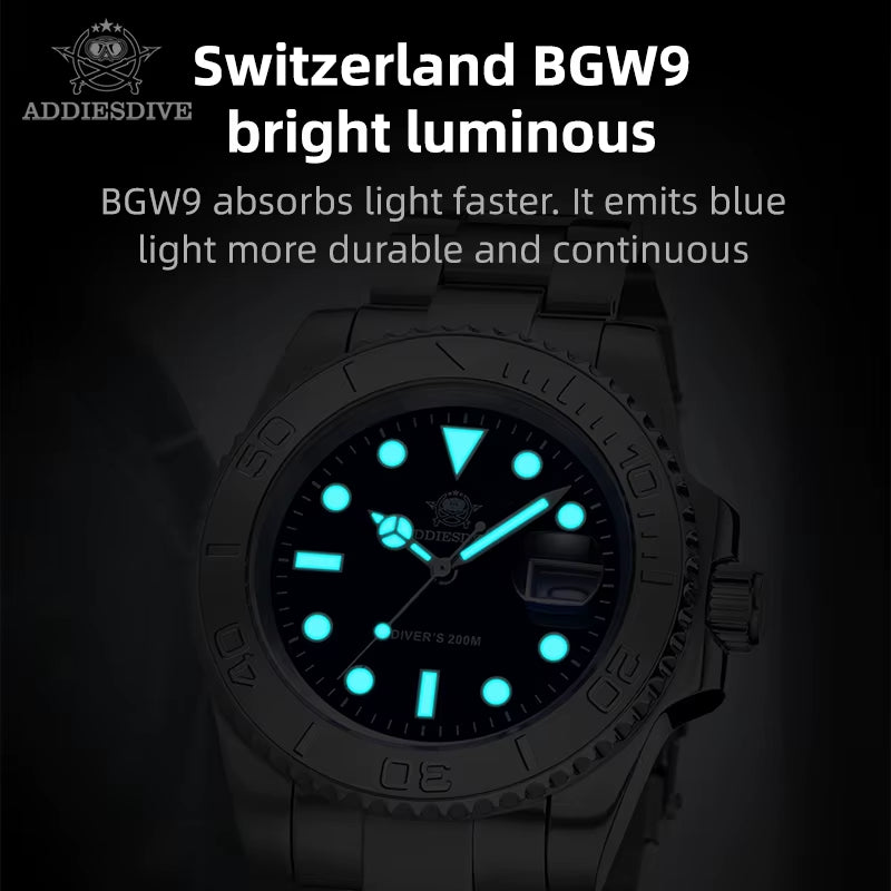 Luxurious Men'S Analog Quartz Watch BGW9 Luminous 20 Bar Waterproof Men'S Diving Stainless Steel Men Watches H3
