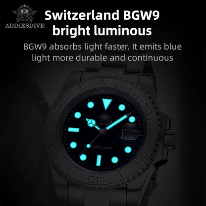 Luxurious Men'S Analog Quartz Watch BGW9 Luminous 20 Bar Waterproof Men'S Diving Stainless Steel Men Watches H3