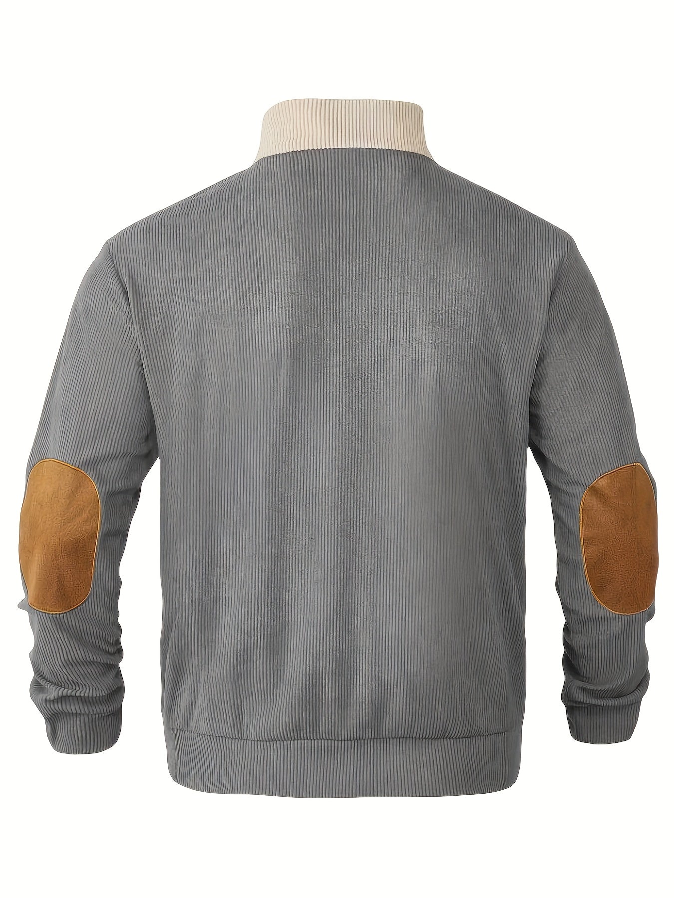 [1pc Casual Sport Shirt Embroidery] 1pc Men'S Casual Sport Shirt, Long Sleeve Crew Neck Knitwear with Embroidery Detail, Solid Color, Polyester Blend, Regular Fit - Fashion Colorblock Pullover Sweatshirt Beauty World Shop