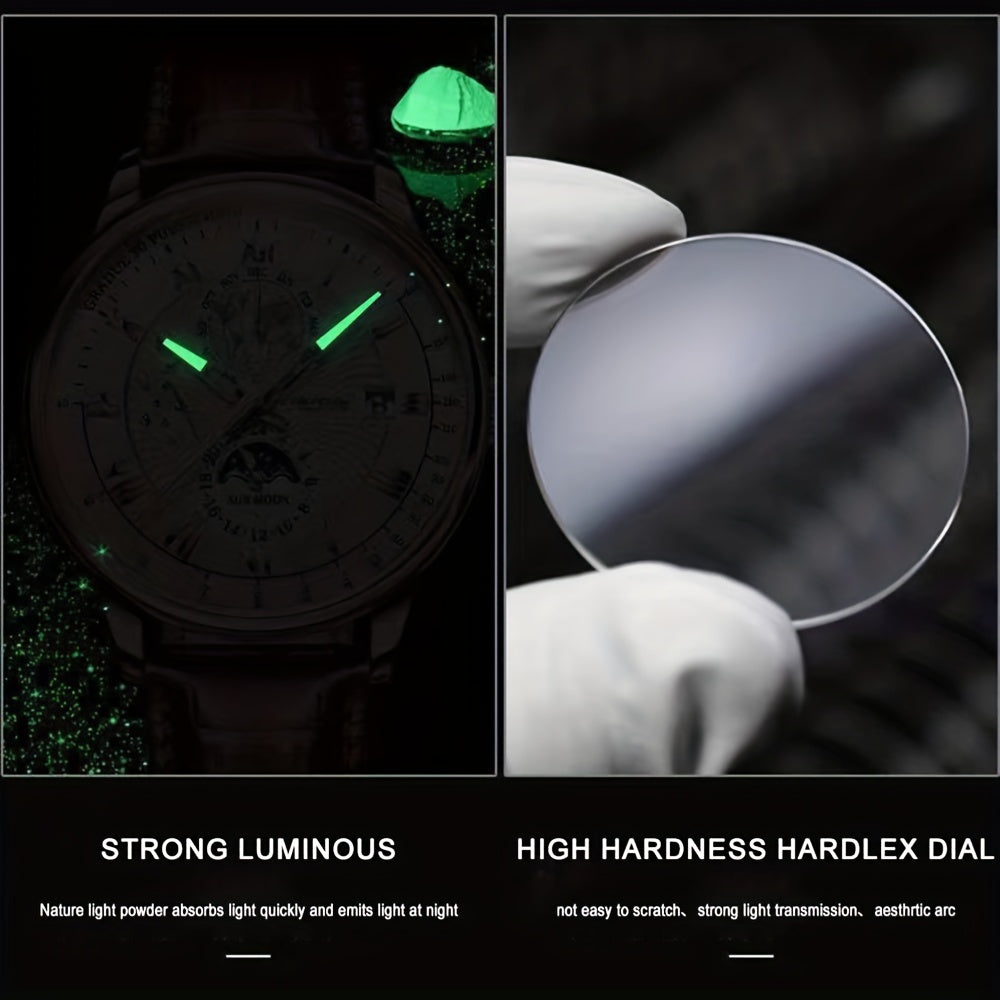 Versatile Men’s Sport Quartz Watch – 30m Water-Resistant, Luminous Calendar, PU Leather Strap, Durable Alloy Case Beauty World Shop