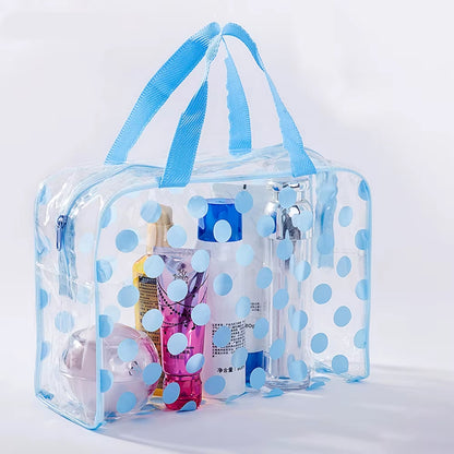 Transparent Polka Dot Women'S Makeup Bag Waterproof PVC Cosmetic Bag Portable Women Storage Bag Toiletries Female Wash Bag