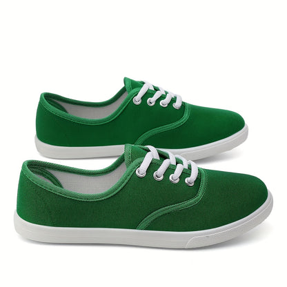 Women's Casual Canvas Sneakers, Low-Top Lace-up Walking Shoes, Lightweight & Comfort Sport Shoes Beauty World Shop