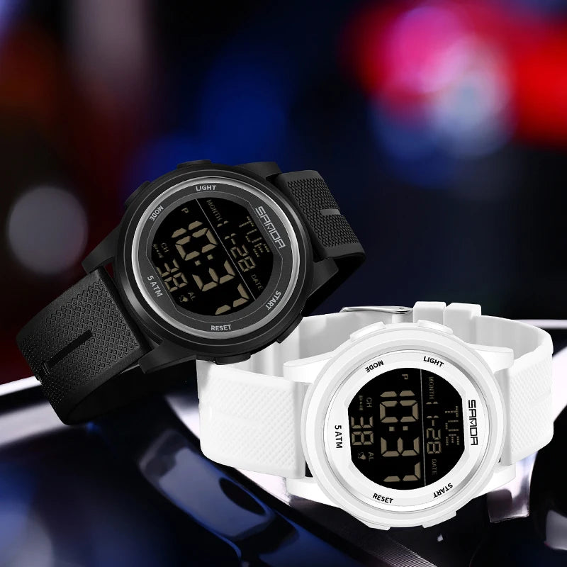 Outdoor Sport LED Luminous Electronic Youth Watch Fashion Casual Multi Functional Waterproof Electronic Digital Men Watch