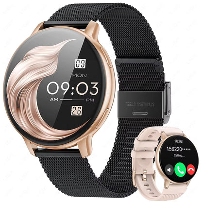 2025 Smart Watch Women Bluetooth Call Custom Dials Watches Blood Oxygen Monitor Sport Men Smartwatch Ladies for Android IOS