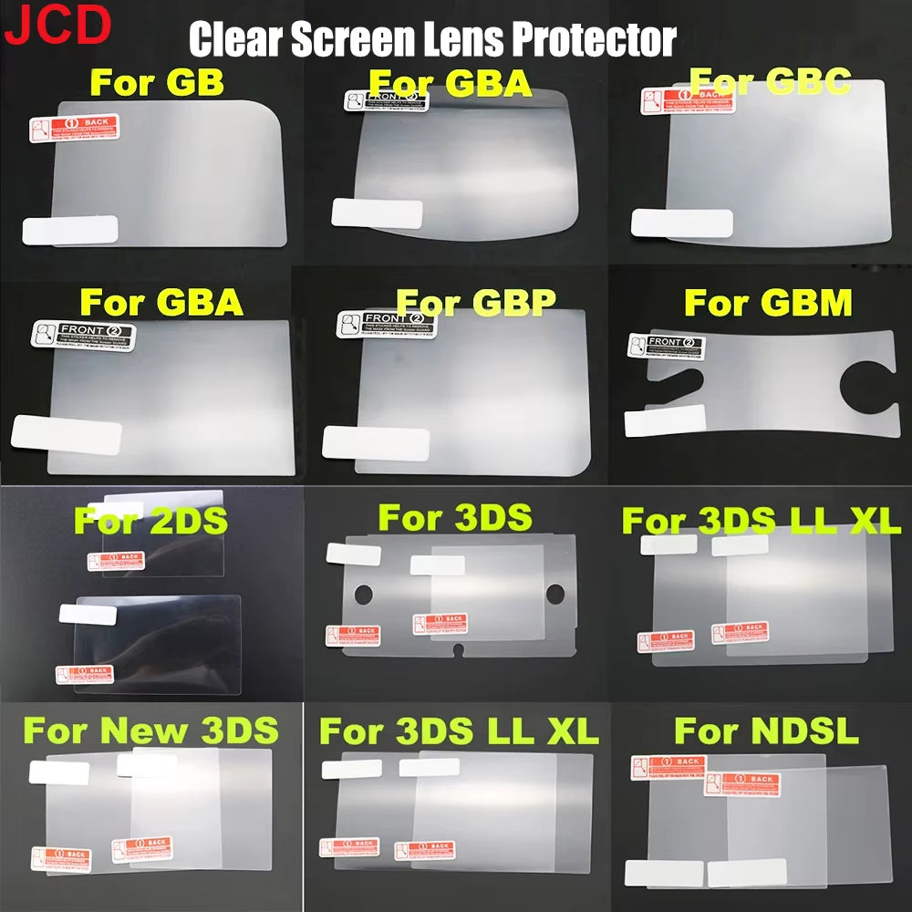 1Pcs Top Bottom HD Clear Protective Film for GB GBA GBC GBA SP DSL NDSL for 2DS New 3DS XL LCD Screen Protector