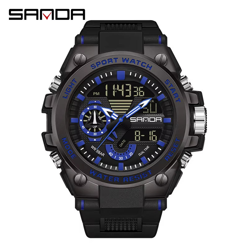 Men'S Digital Fashion Waterproof Outdoor Sports Multifunctional Electronic Watch SD3302-12