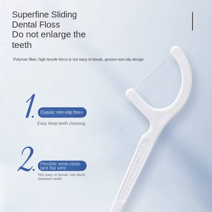 Dental Floss Pick Dispenser Pop-Up Automatic Holder with 40Count Dental Floss Sticks Portable Storage Box Toothpicks Oral Care