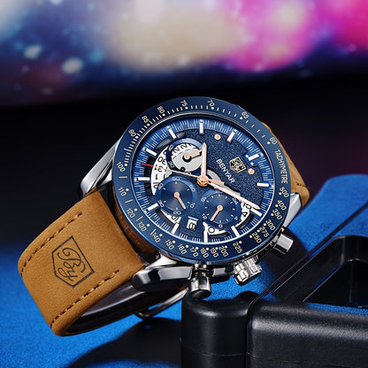 BENYAR Watches For Men Analog Quartz Chronograph Luminous Big Face Mens Watches Business Work Sport Casual Fashion Designer Dress Men'S Wrist Watches Elegant Gift For Men Beauty World Shop