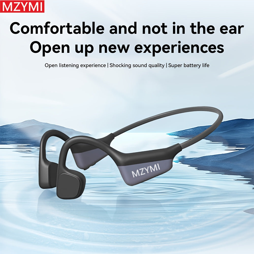 Bone Conduction Headphones 15H Playtime, Bone Conduction Earbuds, Open Ear Headphones Wireless Earbuds Sport Headphones with Mic Headset for Running, Cycling