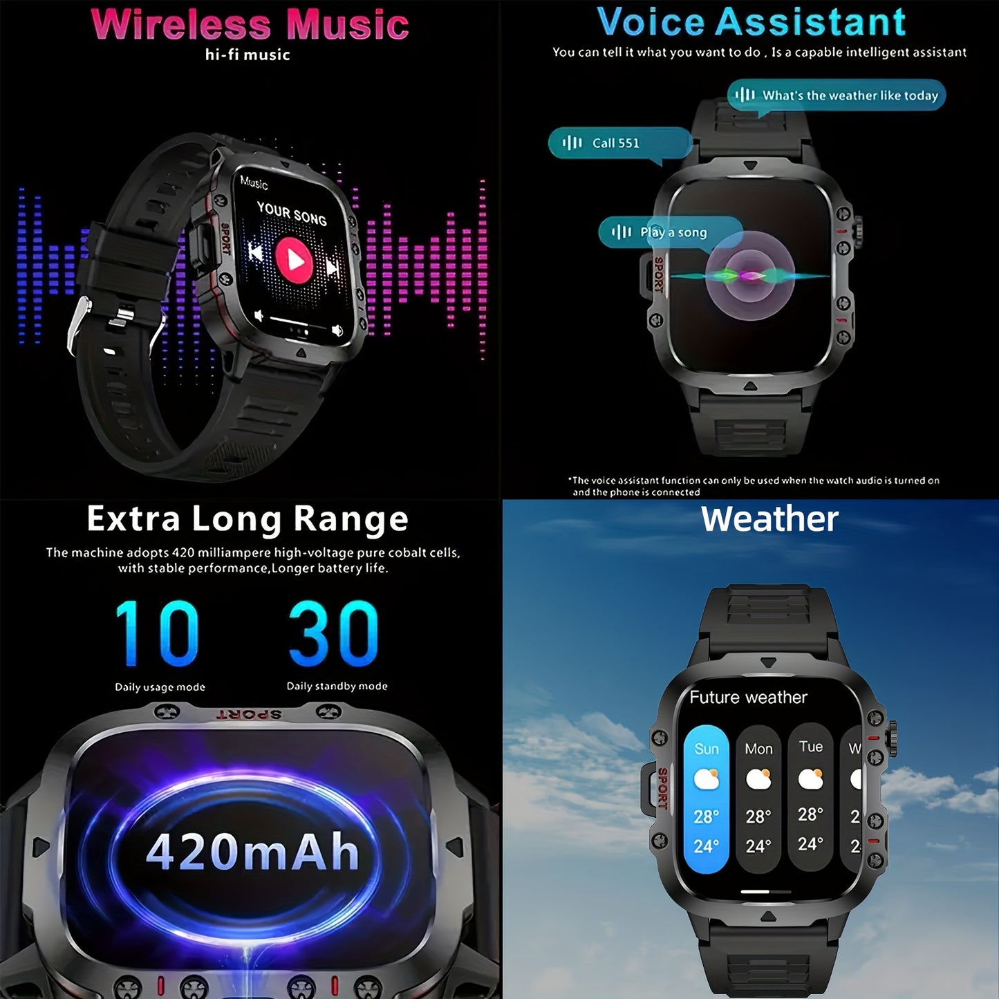 1pc Large 1.96" Touch Screen Smartwatch Pro - Multi-Sport Fitness Tracker, Answer/Make Calls, Message Notification, AI Control, Wireless Call, Heart Rate Monitor, Sleep Tracker, and More Beauty World Shop
