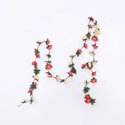 2.5M Rose Artificial Silk for Wedding Garland Fake Plant Flowers Vine Home Room Wedding Wall Hanging Garden Arch DIY Decoration