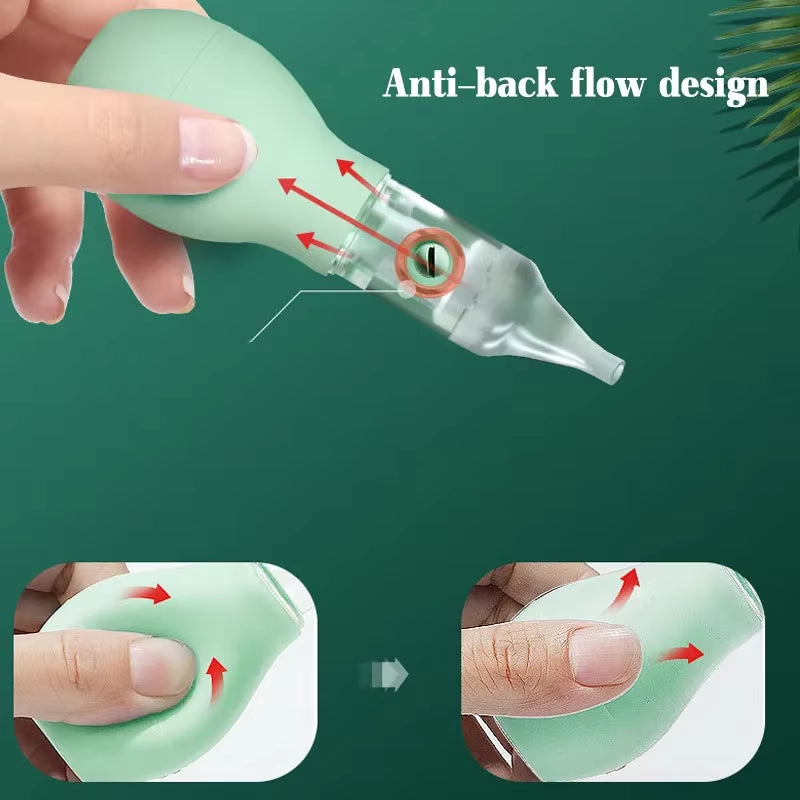 Soft Nasal Aspirator for Baby Anti-Back Flow Nose Sucker New Born Vacuum Nose Cleaner Silicone Baby Safety Care Diagnostic-Tool